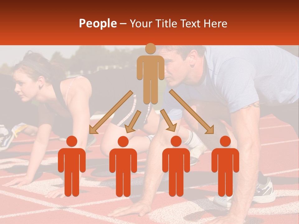 A Couple Of People That Are On A Track PowerPoint Template