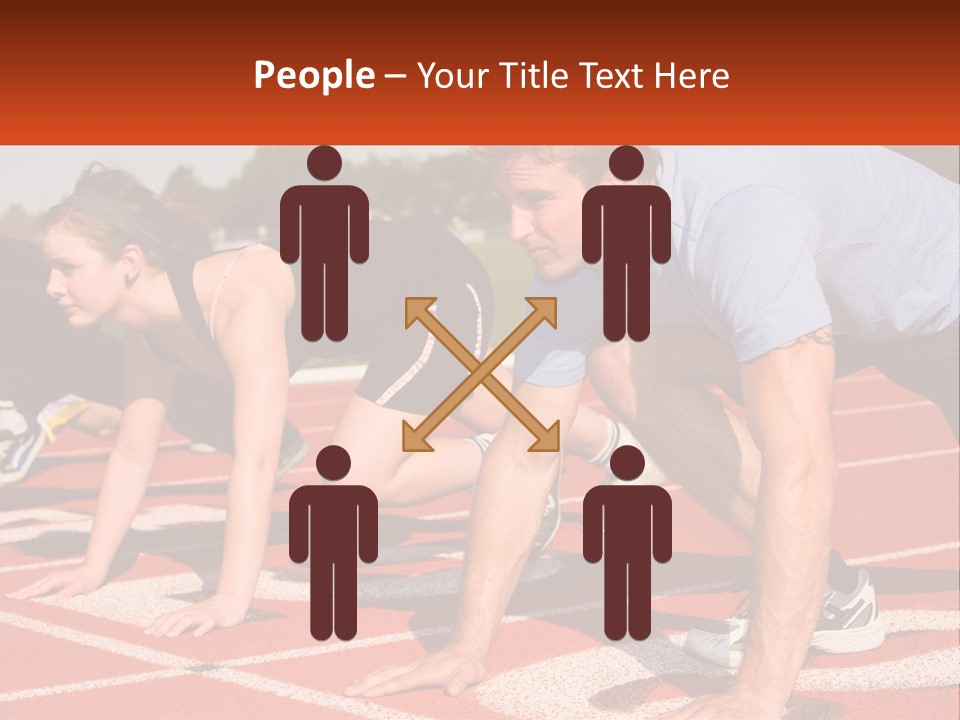 A Couple Of People That Are On A Track PowerPoint Template
