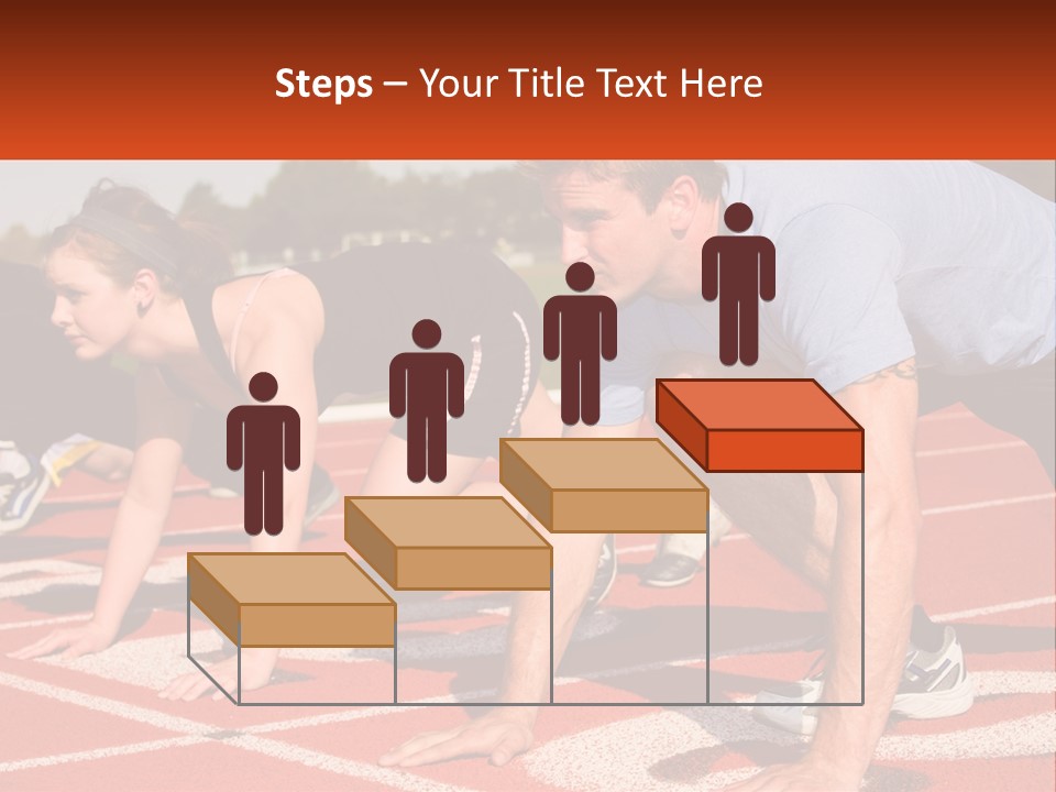 A Couple Of People That Are On A Track PowerPoint Template