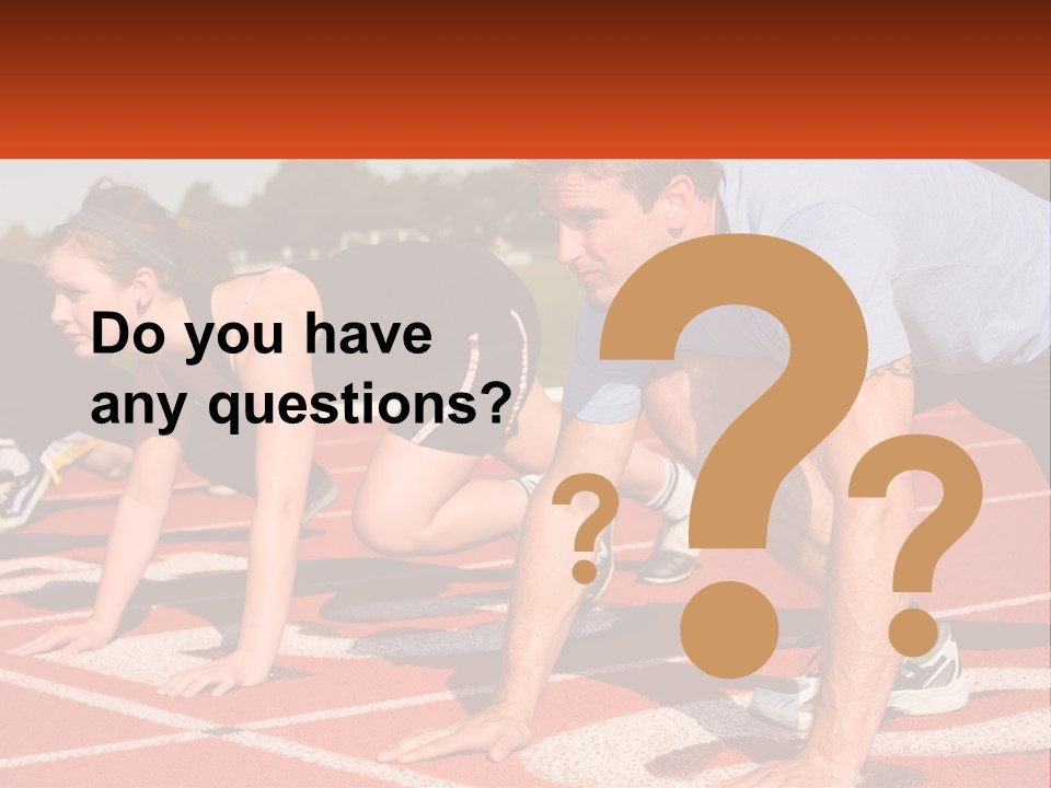 A Couple Of People That Are On A Track PowerPoint Template