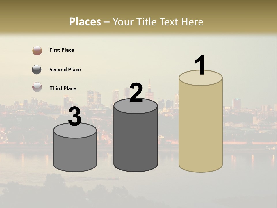 A Picture Of A City With A Lake In Front Of It PowerPoint Template