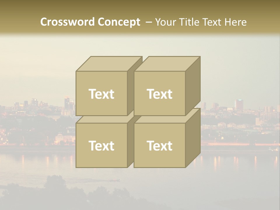 A Picture Of A City With A Lake In Front Of It PowerPoint Template