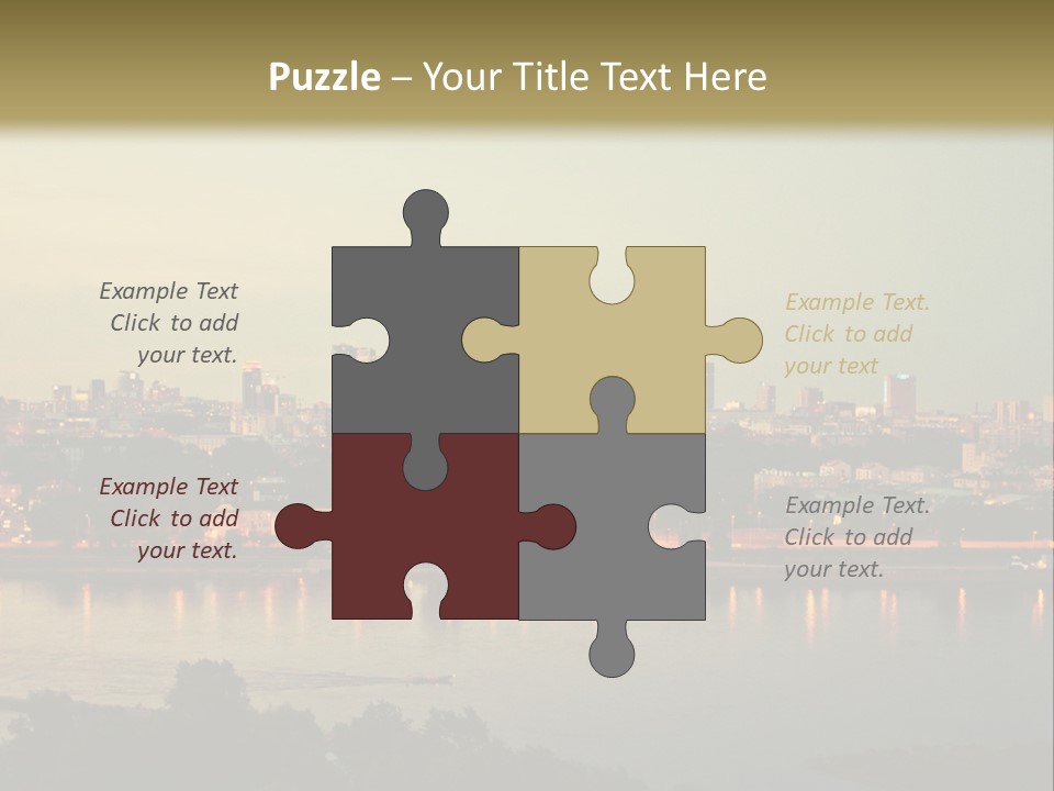 A Picture Of A City With A Lake In Front Of It PowerPoint Template