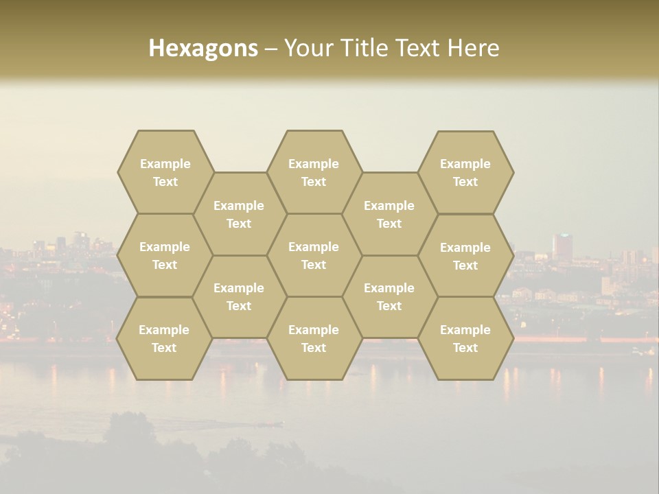 A Picture Of A City With A Lake In Front Of It PowerPoint Template