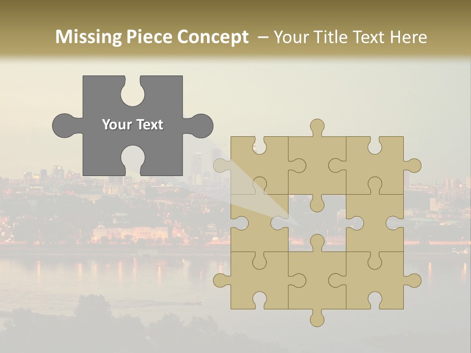 A Picture Of A City With A Lake In Front Of It PowerPoint Template