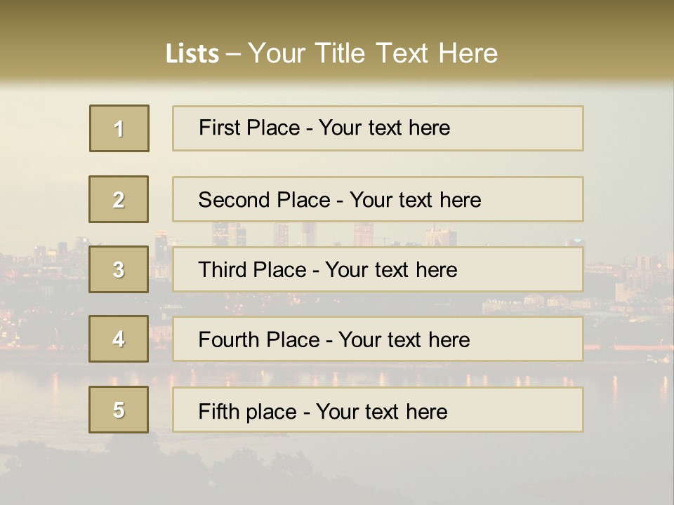 A Picture Of A City With A Lake In Front Of It PowerPoint Template