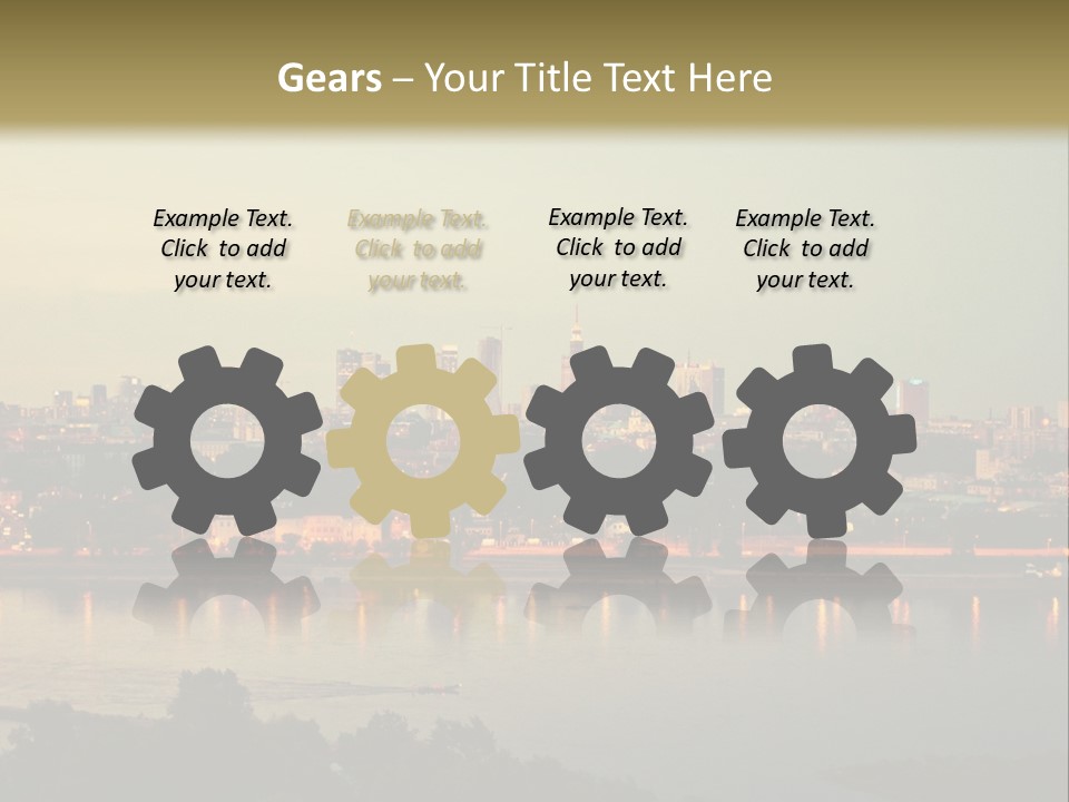 A Picture Of A City With A Lake In Front Of It PowerPoint Template