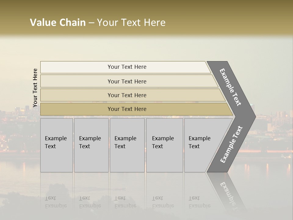 A Picture Of A City With A Lake In Front Of It PowerPoint Template