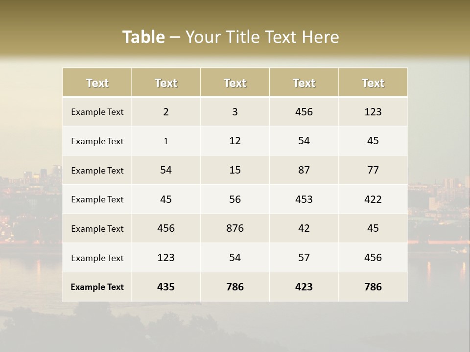 A Picture Of A City With A Lake In Front Of It PowerPoint Template