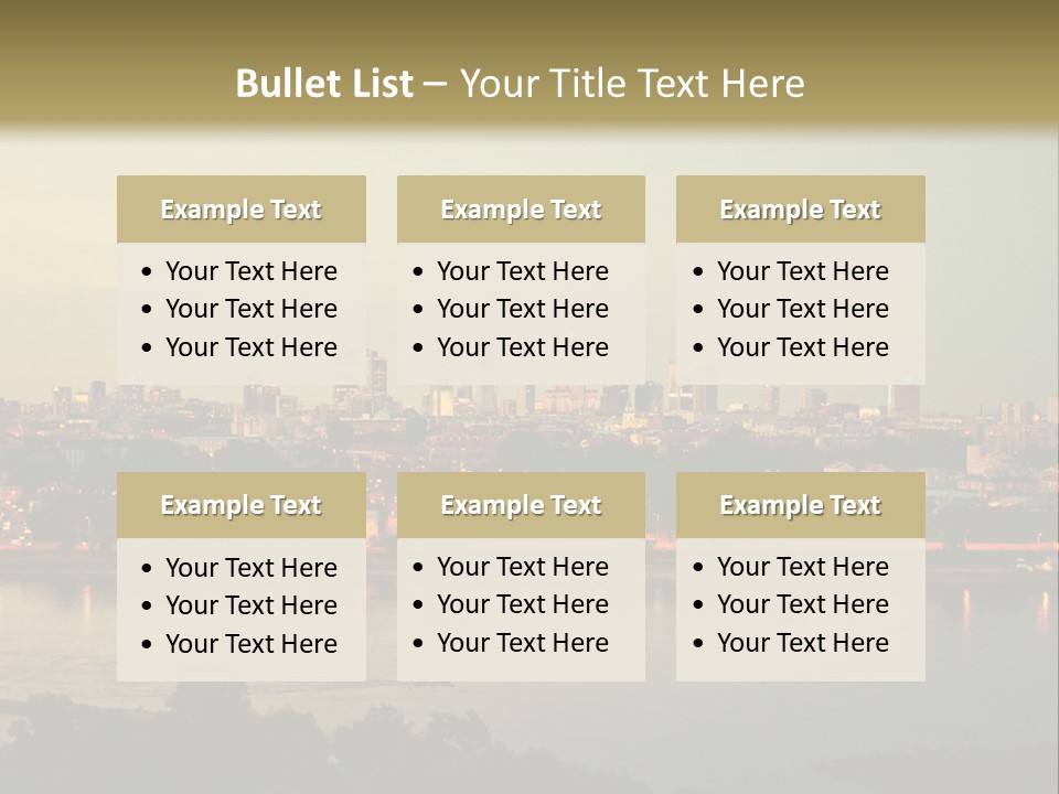 A Picture Of A City With A Lake In Front Of It PowerPoint Template