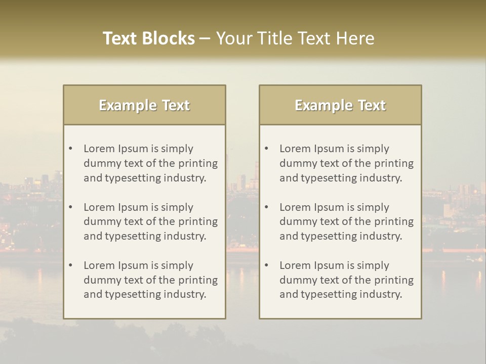 A Picture Of A City With A Lake In Front Of It PowerPoint Template