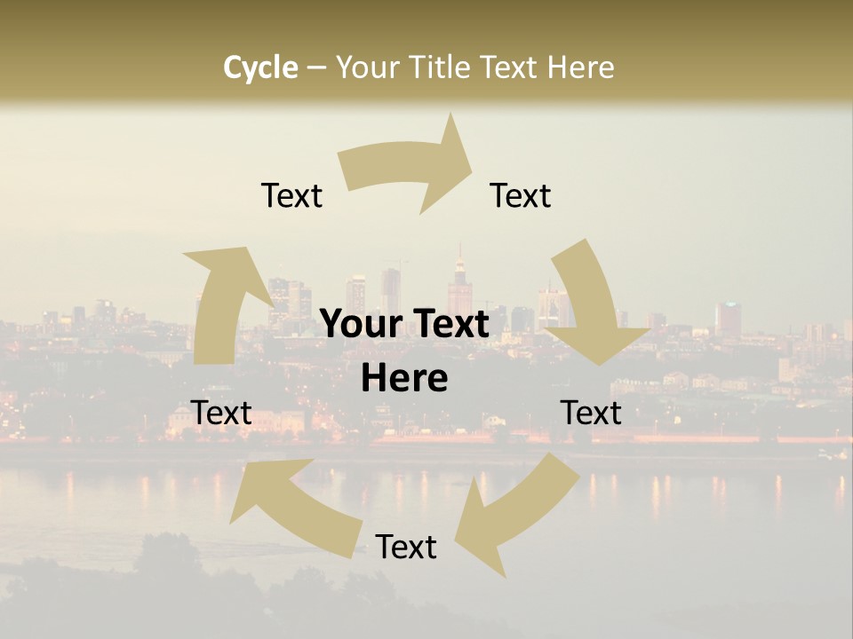 A Picture Of A City With A Lake In Front Of It PowerPoint Template