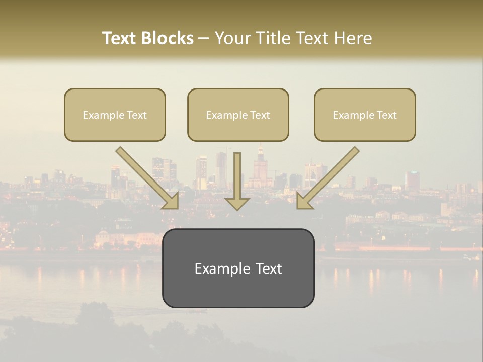A Picture Of A City With A Lake In Front Of It PowerPoint Template