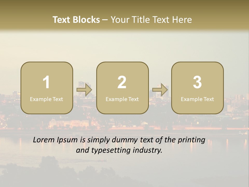 A Picture Of A City With A Lake In Front Of It PowerPoint Template