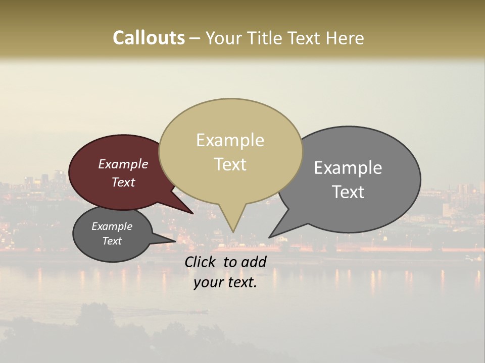 A Picture Of A City With A Lake In Front Of It PowerPoint Template