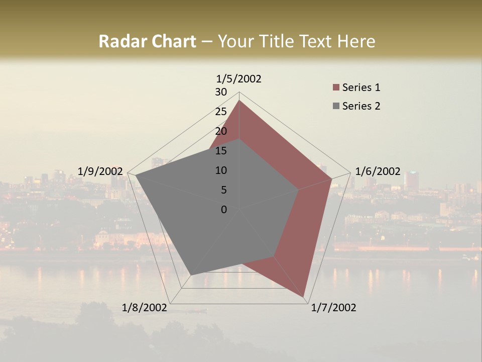 A Picture Of A City With A Lake In Front Of It PowerPoint Template