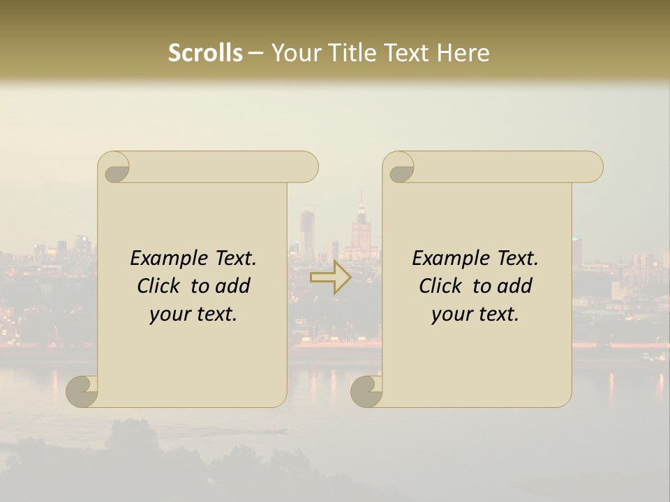 A Picture Of A City With A Lake In Front Of It PowerPoint Template