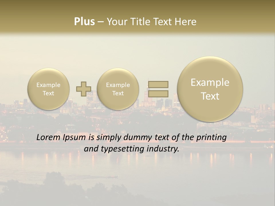 A Picture Of A City With A Lake In Front Of It PowerPoint Template