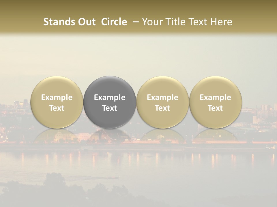 A Picture Of A City With A Lake In Front Of It PowerPoint Template