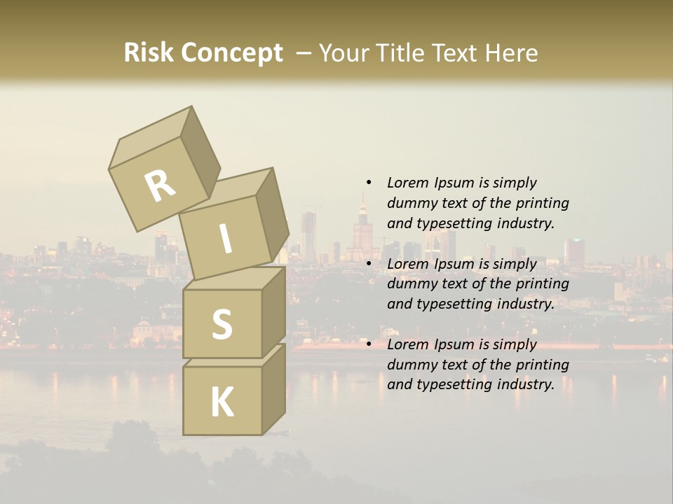 A Picture Of A City With A Lake In Front Of It PowerPoint Template