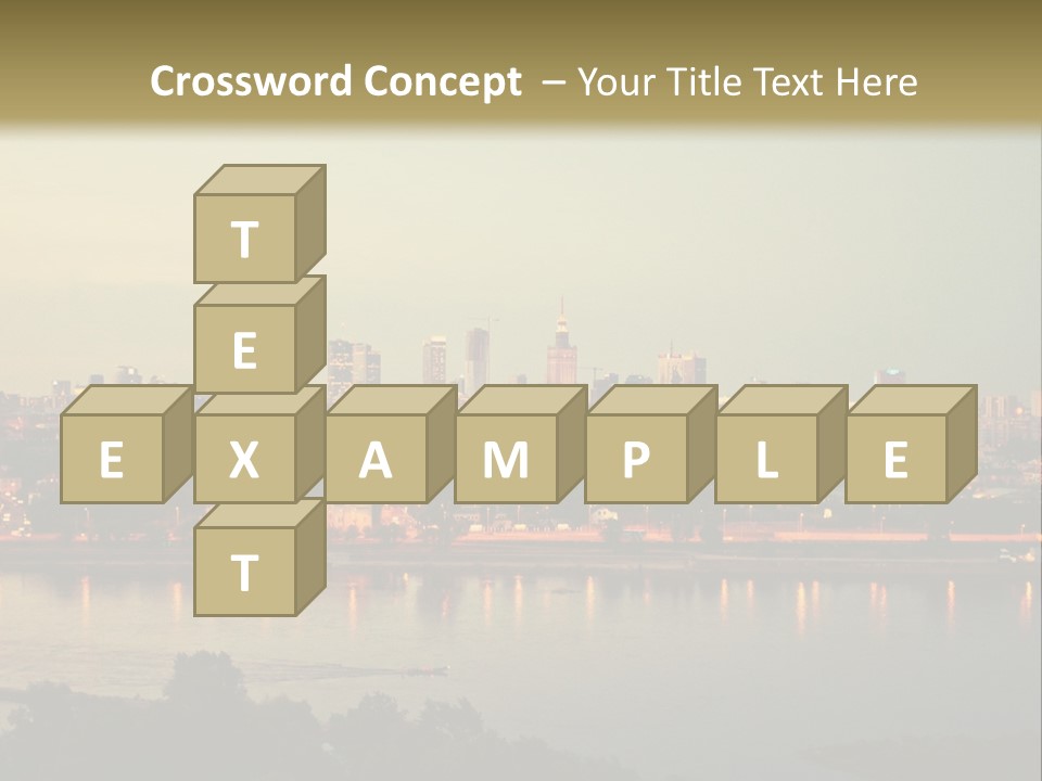 A Picture Of A City With A Lake In Front Of It PowerPoint Template