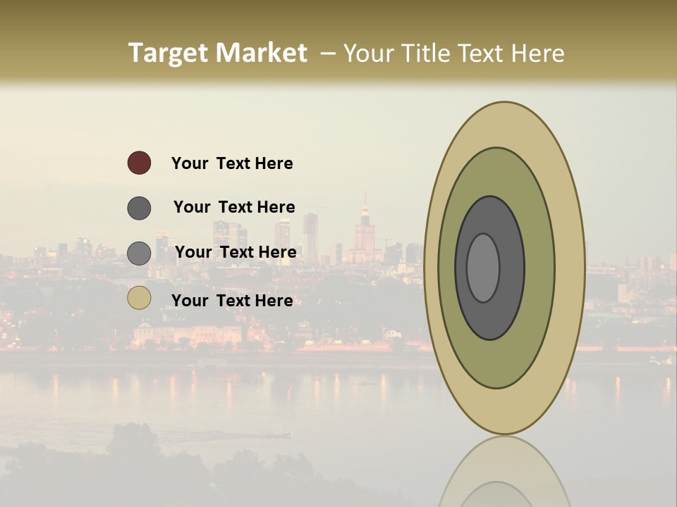 A Picture Of A City With A Lake In Front Of It PowerPoint Template