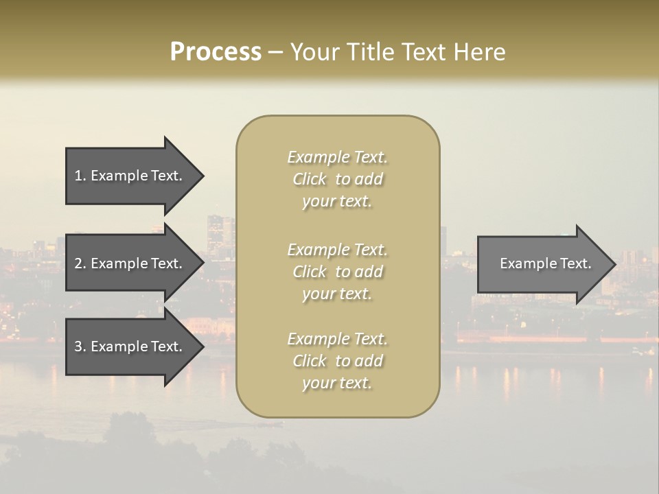 A Picture Of A City With A Lake In Front Of It PowerPoint Template
