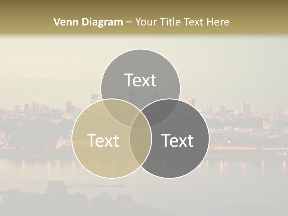 A Picture Of A City With A Lake In Front Of It PowerPoint Template