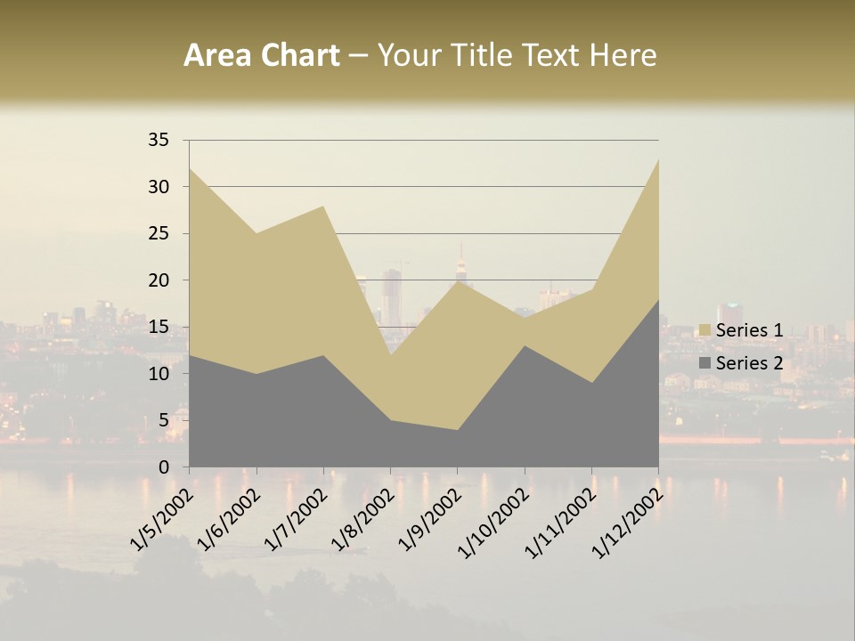 A Picture Of A City With A Lake In Front Of It PowerPoint Template
