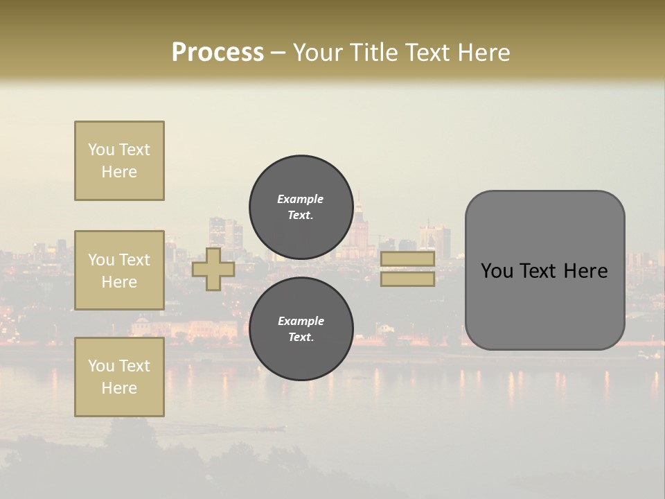 A Picture Of A City With A Lake In Front Of It PowerPoint Template