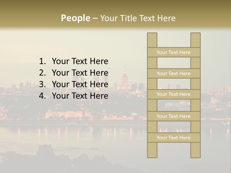 A Picture Of A City With A Lake In Front Of It PowerPoint Template