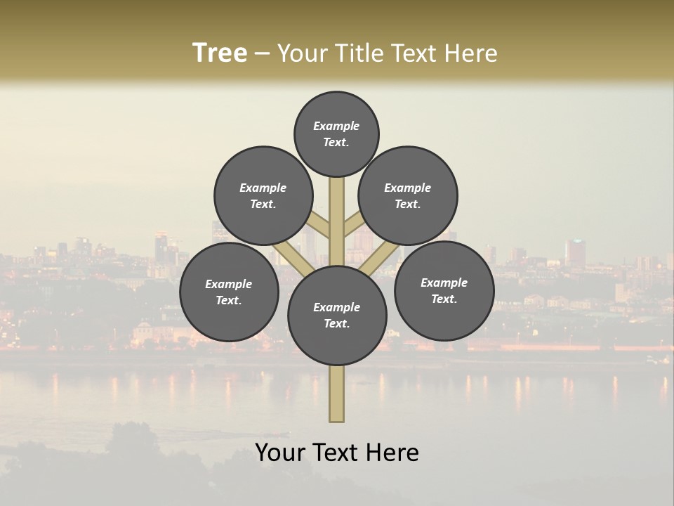 A Picture Of A City With A Lake In Front Of It PowerPoint Template