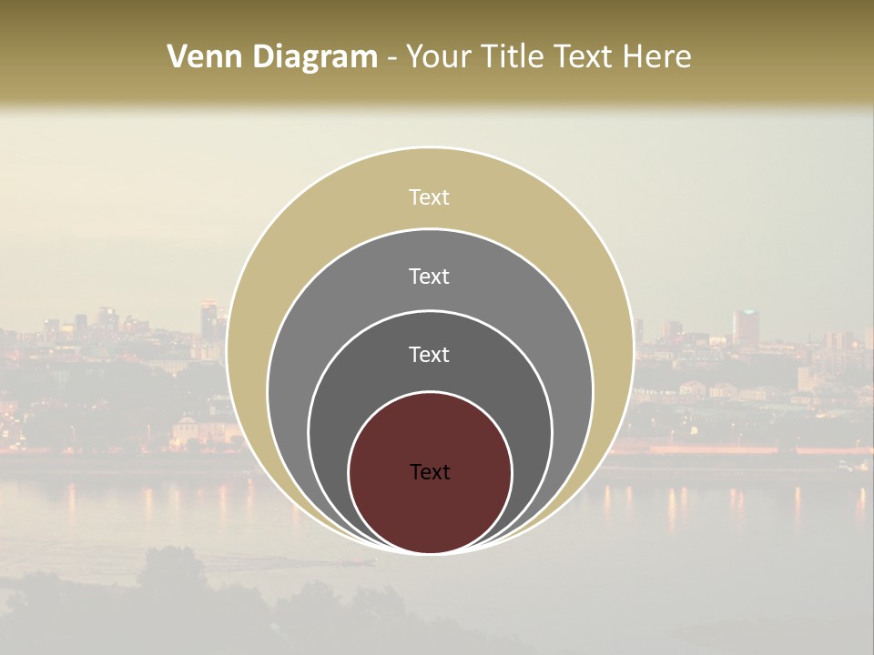 A Picture Of A City With A Lake In Front Of It PowerPoint Template