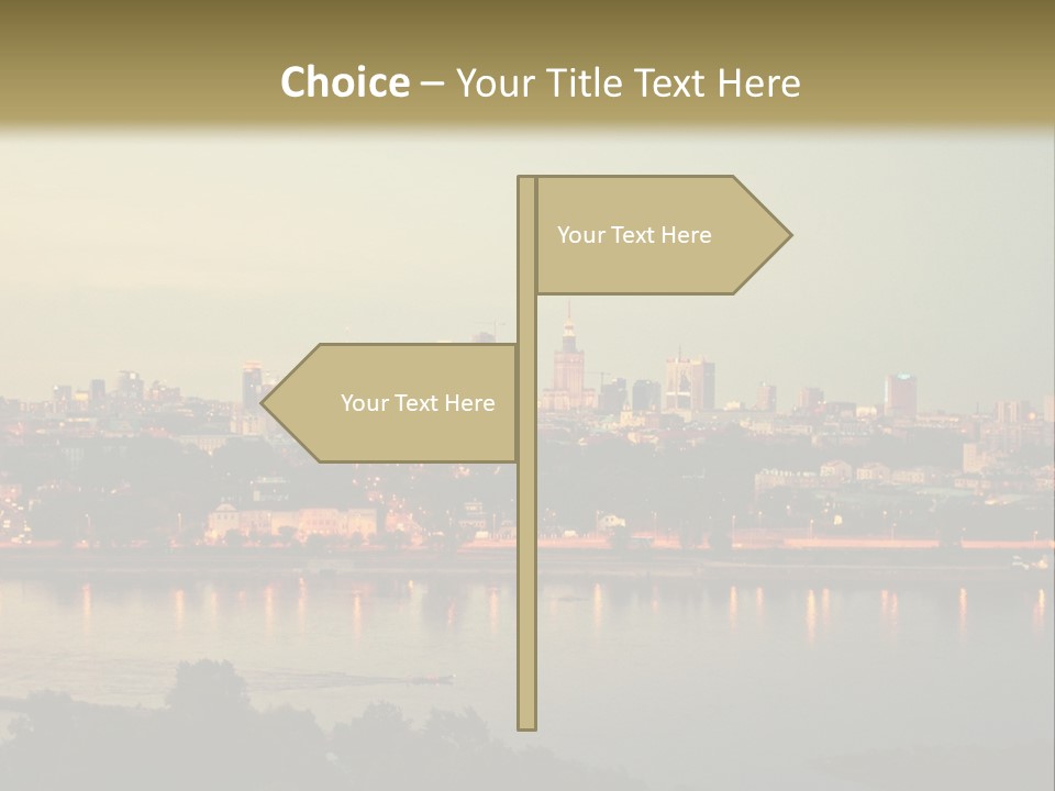 A Picture Of A City With A Lake In Front Of It PowerPoint Template