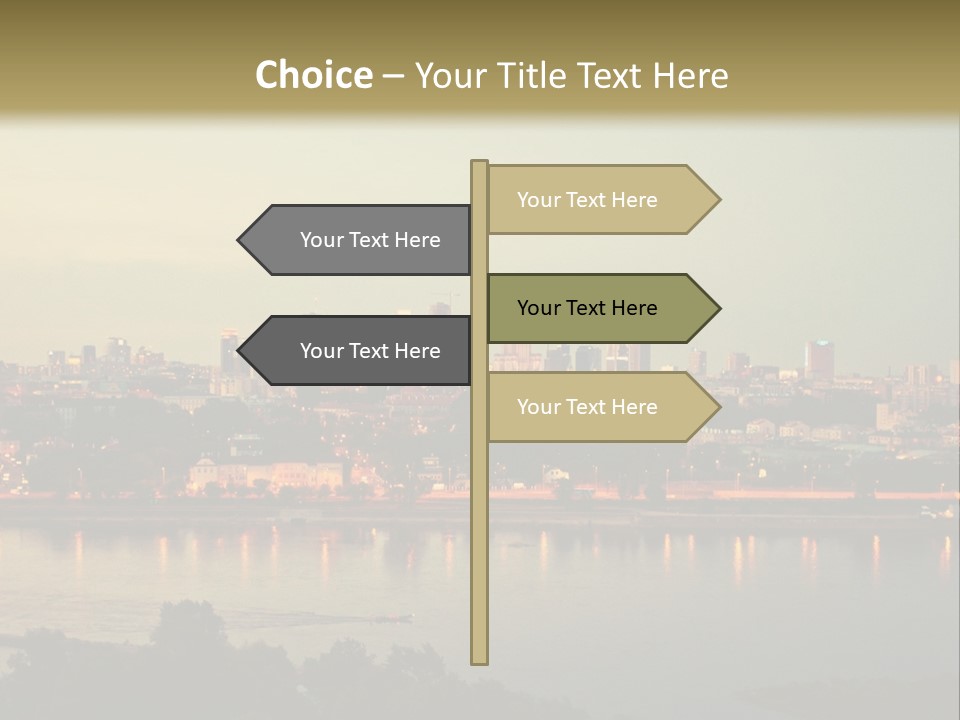 A Picture Of A City With A Lake In Front Of It PowerPoint Template