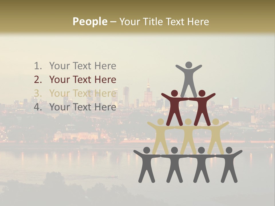 A Picture Of A City With A Lake In Front Of It PowerPoint Template