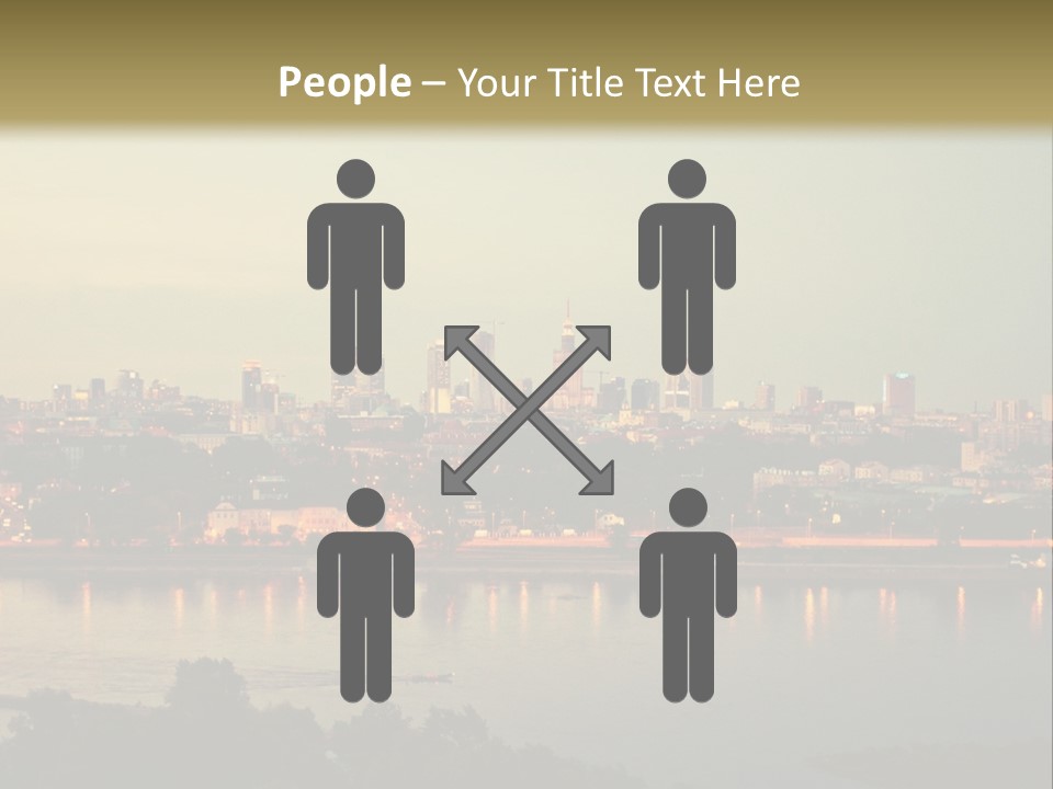 A Picture Of A City With A Lake In Front Of It PowerPoint Template