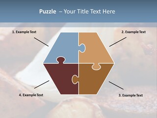 A Plate Of Food With Bananas And Bacon On It PowerPoint Template