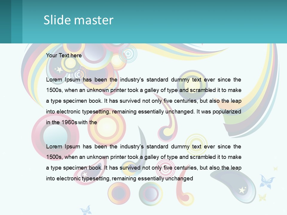 A Colorful Abstract Background With Stars And Circles PowerPoint Template