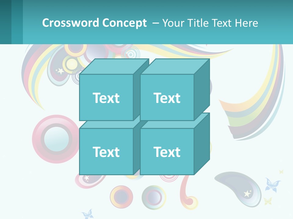 A Colorful Abstract Background With Stars And Circles PowerPoint Template