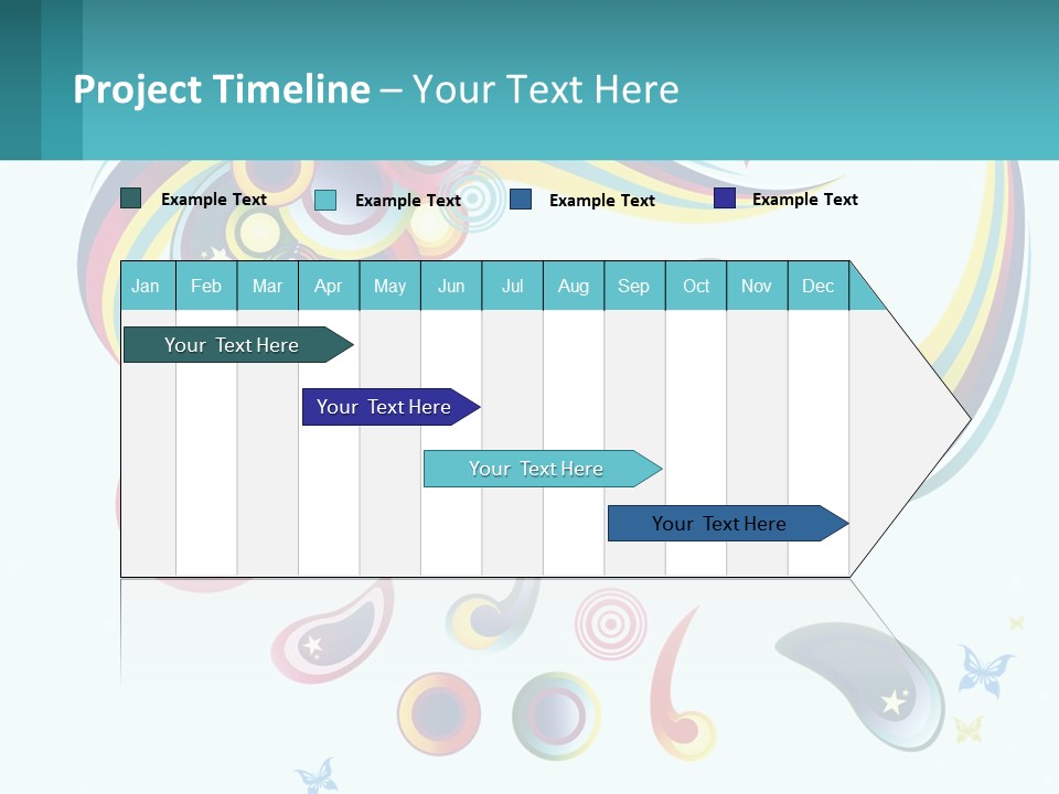 A Colorful Abstract Background With Stars And Circles PowerPoint Template