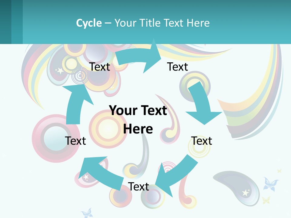 A Colorful Abstract Background With Stars And Circles PowerPoint Template