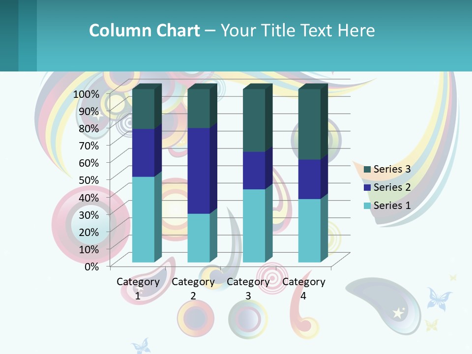 A Colorful Abstract Background With Stars And Circles PowerPoint Template