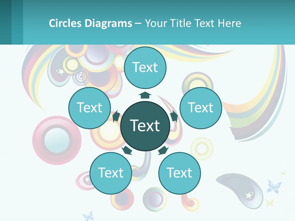 A Colorful Abstract Background With Stars And Circles PowerPoint Template