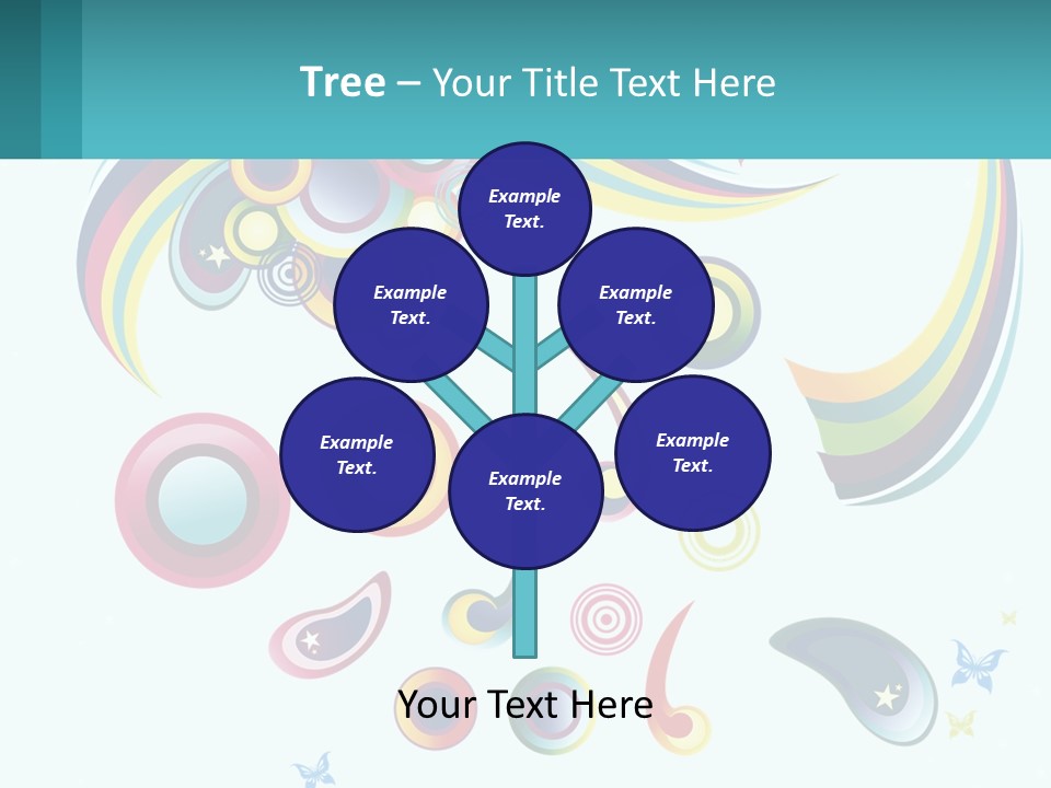 A Colorful Abstract Background With Stars And Circles PowerPoint Template