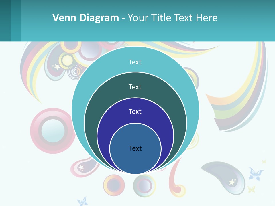 A Colorful Abstract Background With Stars And Circles PowerPoint Template