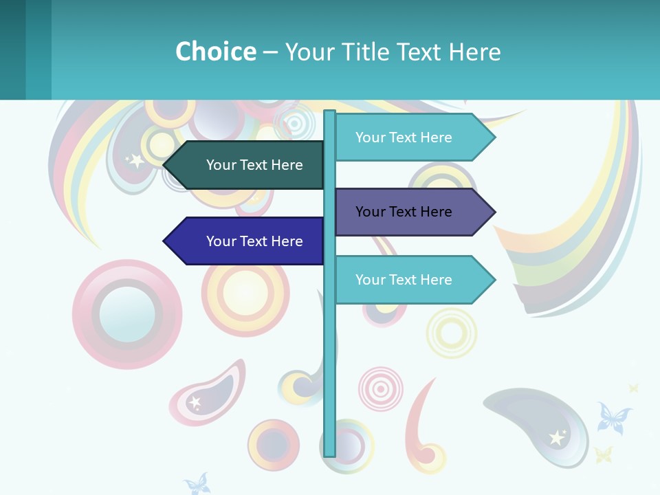 A Colorful Abstract Background With Stars And Circles PowerPoint Template