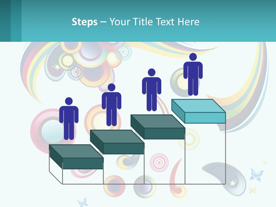 A Colorful Abstract Background With Stars And Circles PowerPoint Template