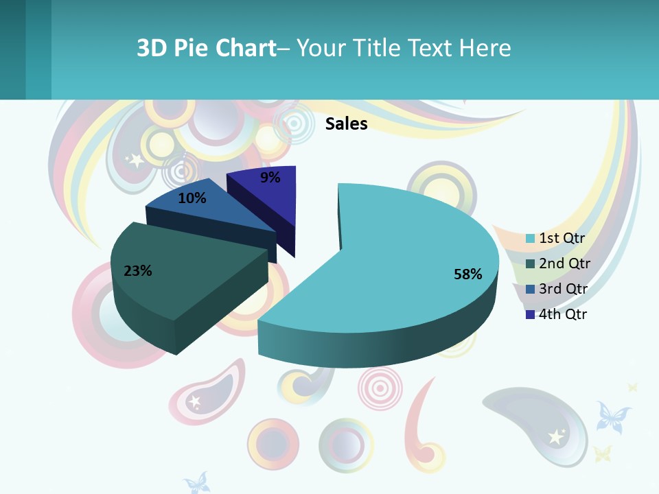 A Colorful Abstract Background With Stars And Circles PowerPoint Template