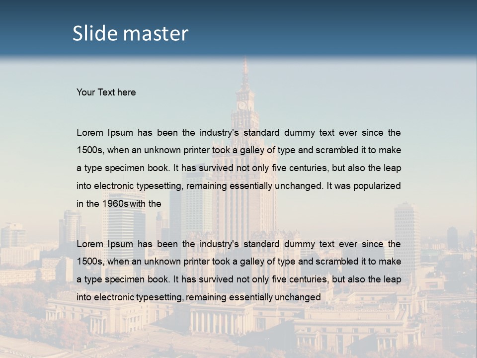 A Picture Of A City Skyline With A Blue Sky In The Background PowerPoint Template
